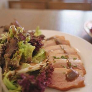 Duck breast salad is tender and tender
